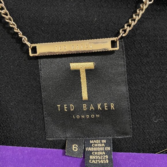 Ted Baker Furna Open Scalloped Black‎ Blazer Ted Baker Size 6 (U.S. Size 16-18) - Picture 4 of 10